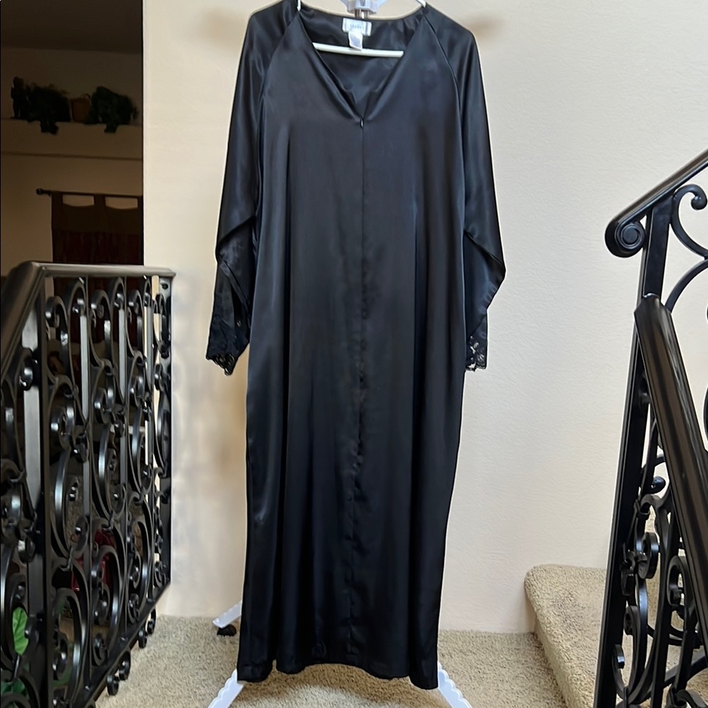 Elegant Black Satin Robe